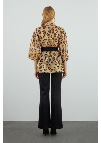 Truvakar Kol Kuşaklı Leopar Desenli Gömlek modelleri