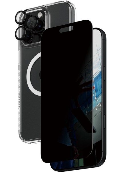 Apple iPhone 16 Pro Max 3 In 1 Privacy Bundle Ekran & Kamera Koruyucu & Kılıf