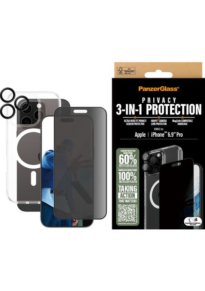 Apple iPhone 16 Pro Max 3 In 1 Privacy Bundle Ekran & Kamera Koruyucu & Kılıf fiyatları