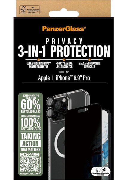 Apple iPhone 16 Pro Max 3 In 1 Privacy Bundle Ekran & Kamera Koruyucu & Kılıf indirimleri