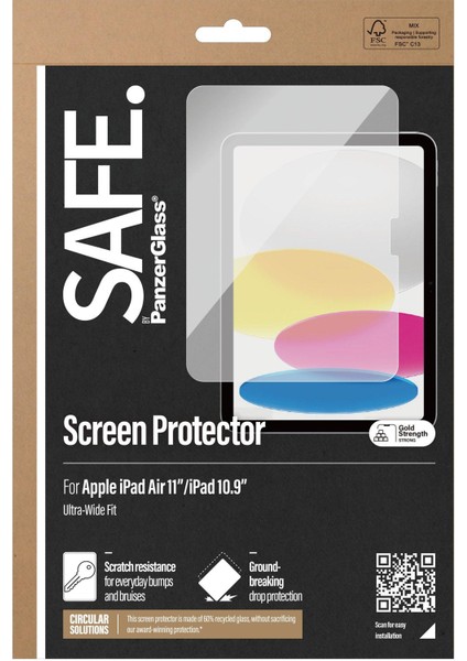 Safe. By Panzerglass Screen Protector iPad Air 11'' (2024) | iPad 10.9'' | Ultra-Wide Fit