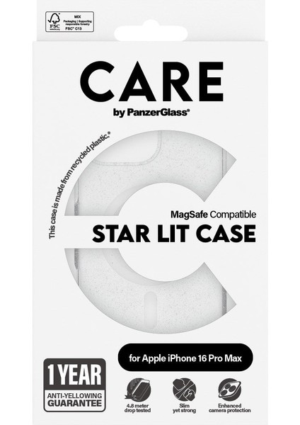 Care By Apple iPhone 16 Pro Max Flagship Kapak & Kılıf Star Lit Magsafe - Beyaz Kılıf