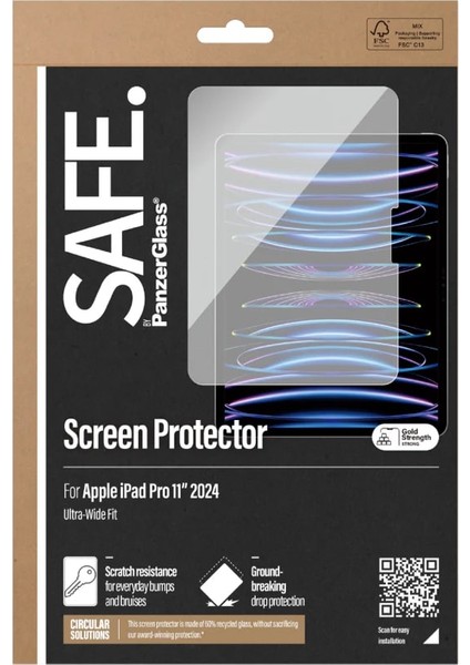 Safe. By Panzerglass Screen Protector iPad Pro 11'' (2024) | Ultra-Wide Fit