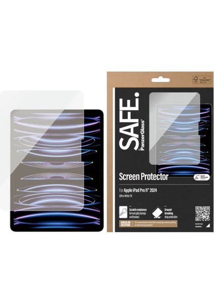 Safe. By Panzerglass Screen Protector iPad Pro 11'' (2024) | Ultra-Wide Fit