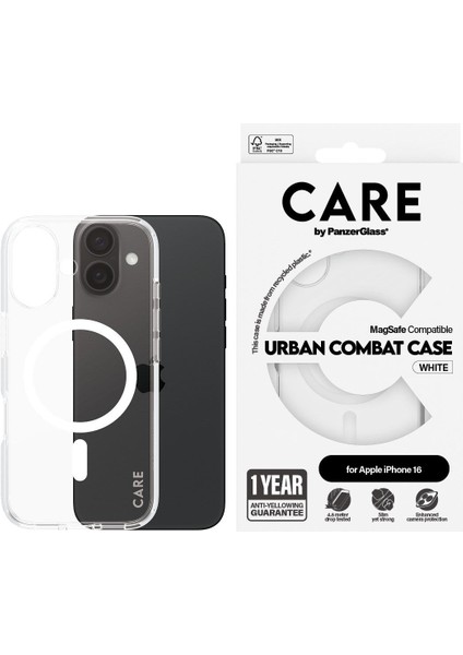 Care By Apple iPhone 16 Flagship Urban Combat Magsafe - Beyaz Kılıf