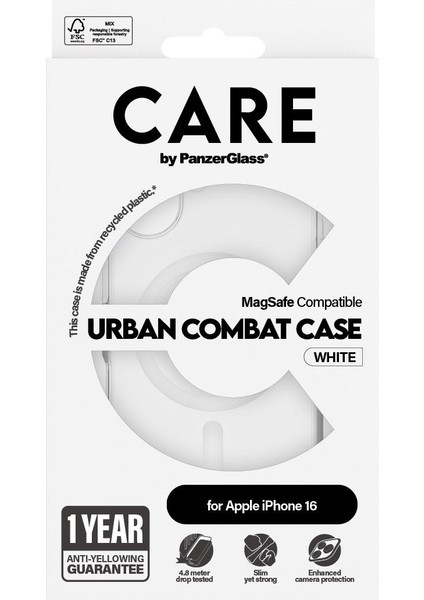 Care By Apple iPhone 16 Flagship Urban Combat Magsafe - Beyaz Kılıf