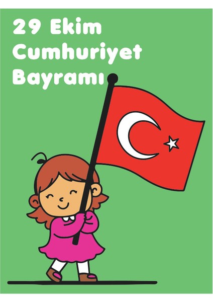 29 Ekim Cumhuriyet Bayramı Kum Boyama Kartı Seti 5 Adet Büyük Boy A4-Red Castle KB-RC-053-1