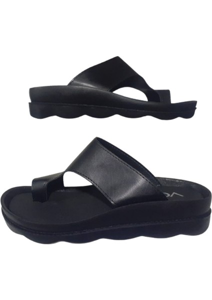 Kadın Siyah Cilt Casual Parmak Arası Terlik VG2301