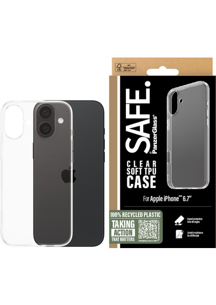 Safe. By Apple iPhone 16 Plus Tpu Şeffaf Kılıf