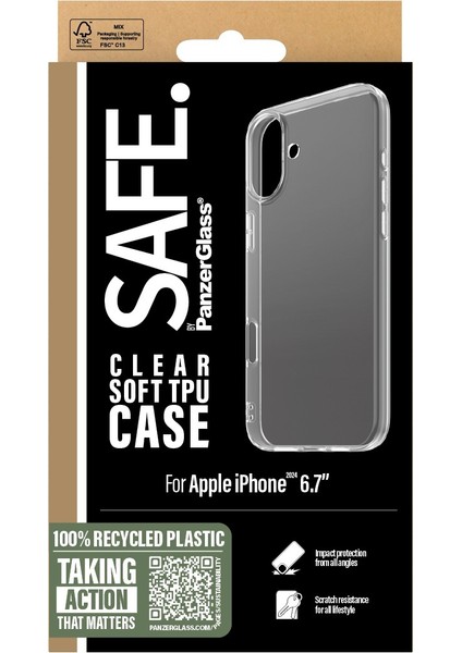 Safe. By Apple iPhone 16 Plus Tpu Şeffaf Kılıf