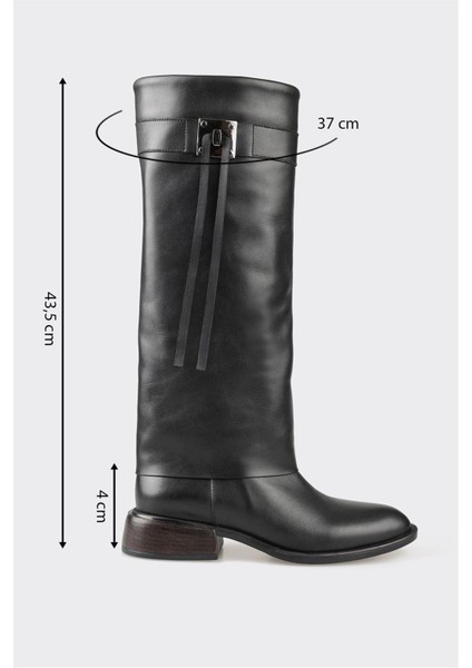 Siyah Deri Kadın Çizme indirimleri