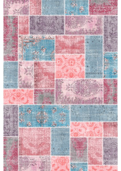 Samen Patchwork Şönil Pamuk Tabanlı Salon Halısı Kaymaz Yıkanabilir Çevre Dostu modelleri