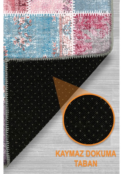 Samen Patchwork Şönil Pamuk Tabanlı Salon Halısı Kaymaz Yıkanabilir Çevre Dostu indirimleri