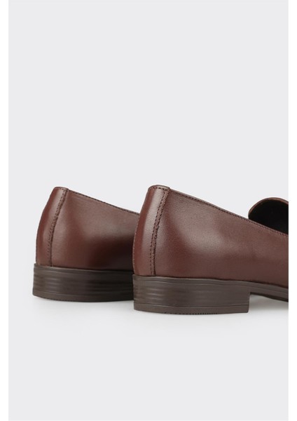 Kahve Deri Kadın Loafer indirimleri