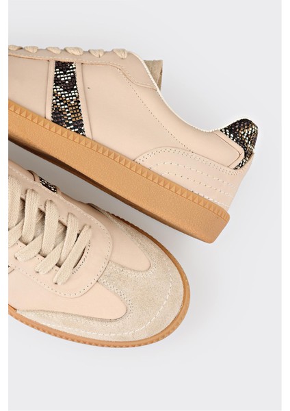 Bej Deri Kadın Spor Ayakkabı indirimleri