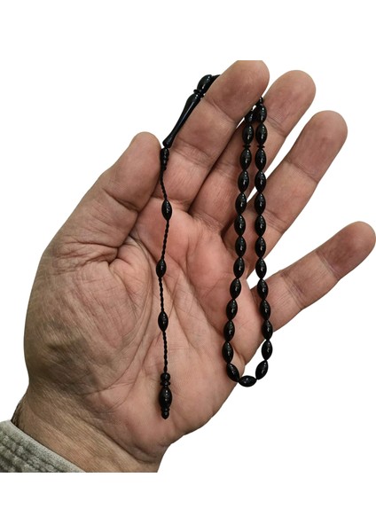 Arpa Kesim Erzurum Oltu Taşı Tesbih Sistemli Kumpaslı Işlemesiz 5x9 mm fiyatları