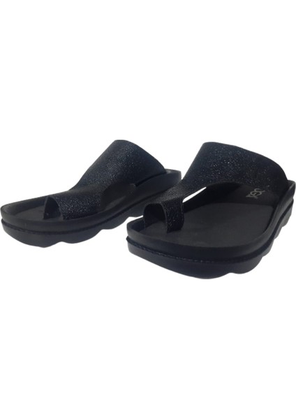 Kadın Siyah Cilt Parlak Casual Parmak Arası Terlik VG2301 indirimleri