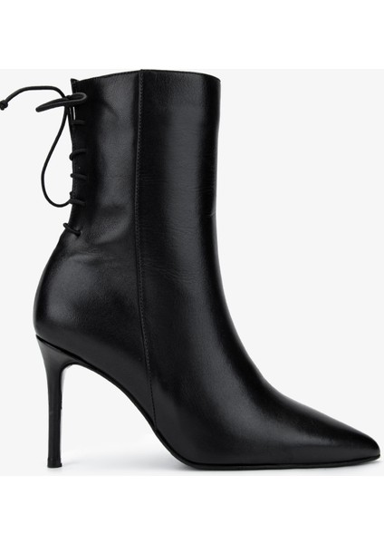 Kadın Siyah Deri Topuklu Bot 1052 285 Bn Bot Sk24-25 Sıyah Dr