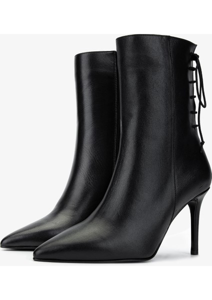 Kadın Siyah Deri Topuklu Bot 1052 285 Bn Bot Sk24-25 Sıyah Dr fırsatları