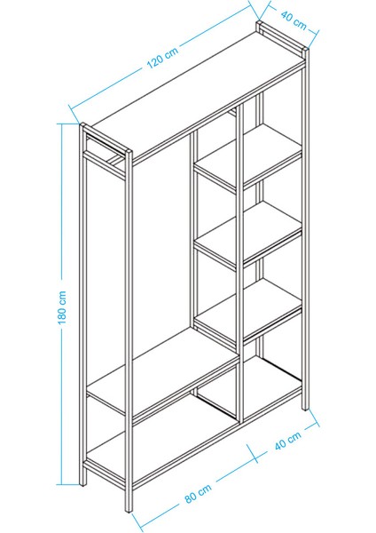 Metro Açık Metal Gardırop - Elbise Askısı