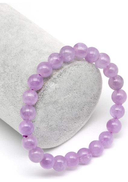 Lavander Ametist Bileklik 8 mm Küre Kesim