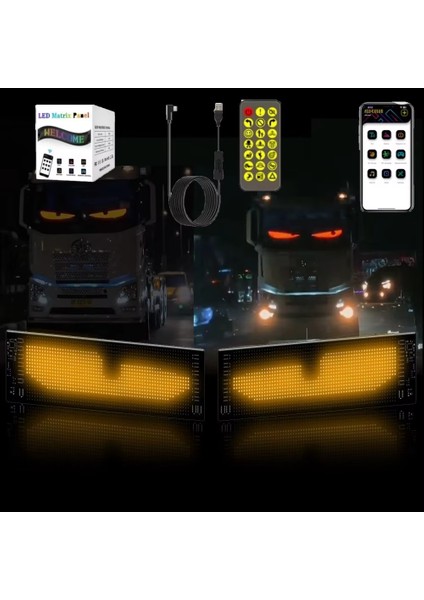 LED Matrix Piksel Panel Işık 5V USB Akıllı Uygulama Kontrolü Kaydırma Reklamı Özel Fonksiyonlu LED 7x17CM