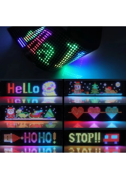 LED Matrix Piksel Panel Işık 5V USB Akıllı Uygulama Kontrolü Kaydırma Reklamı Özel Fonksiyonlu LED 7x17CM
