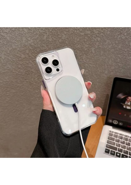 iPhone 14 Pro Max Kılıf Magsafe Tpu Renkli Metal Tuşlu Pc Kapak