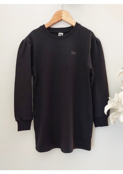 Siyah,3 Iplik Kumaş, Kız Çocuk Tunik Elbise fiyatları