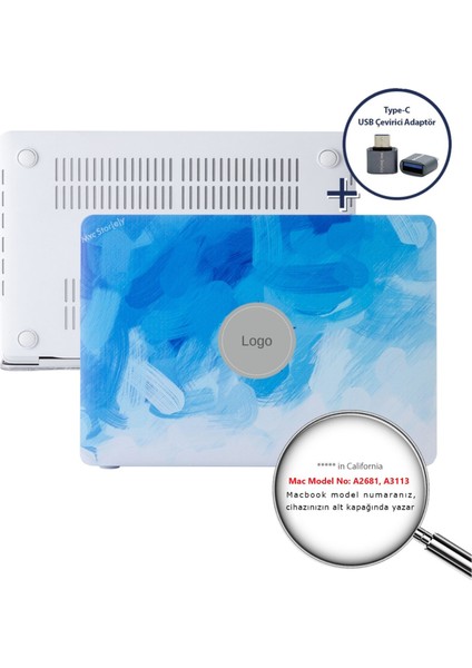 Macbook Air Kılıf 13.6 inç M2-M3, Paint02 (TouchID'li Air 13.6") A2681 A3113 ile Uyumlu