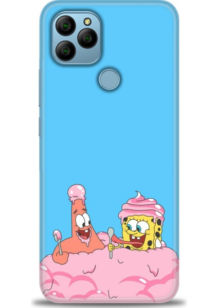 General Mobile Gm 22 Hd Baskılı Kılıf - Spongebob + 9h Nano Ekran Koruyucu