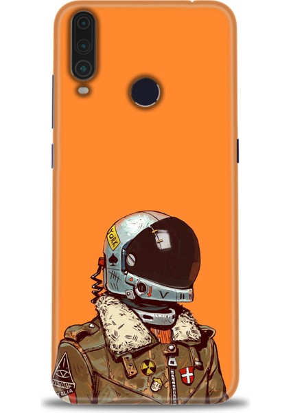 General Mobile Gm 10 Hd Baskılı Kılıf - Turuncu Astronot + 9h Nano Ekran Koruyucu