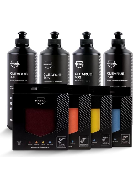 -SET 14-Clearub (105,305,505,705) Çizik Giderici Polisaj Pastası (2kg) ve Polisaj Süngeri (4Adt) Seti