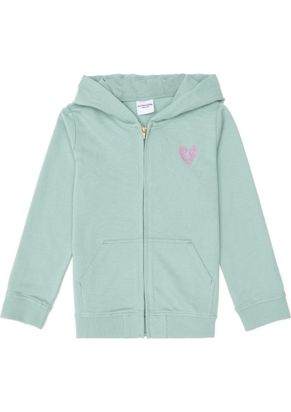 Kız Çocuk Su Yeşili Sweatshirt 50296390-VR048