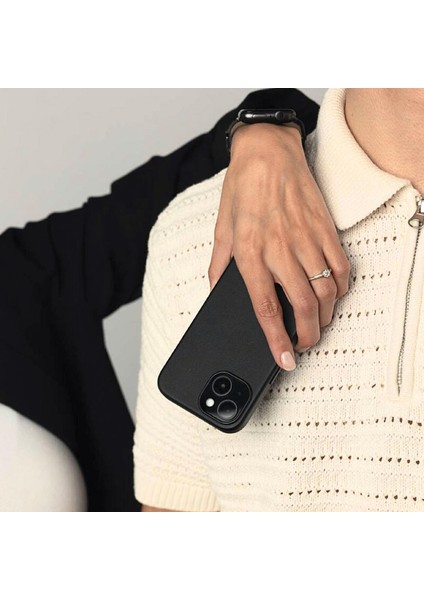 Deri Görünümlü Kapak & Kılıf Apple iPhone 16 Plus - Siyah