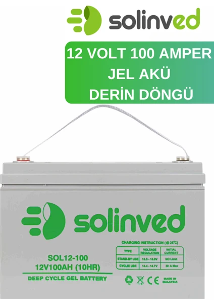 12V 100AH Jel Akü Derin Döngü