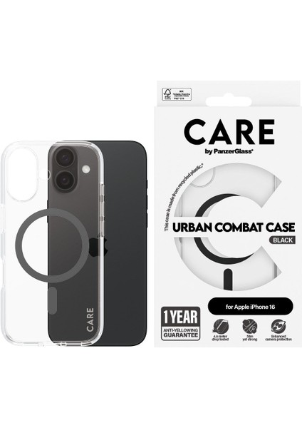 Care By Apple iPhone 16 Flagship Urban Combat Magsafe - Siyah Kılıf