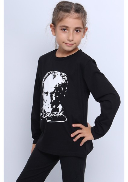 Çocuk Ayyıldız Baskılı Tshirt Uzun Kollu A57