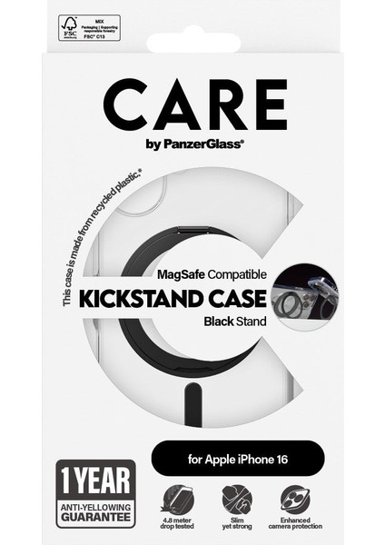 Care By Apple iPhone 16 Feature Kickstand & Magsafe - Siyah Kılıf modelleri