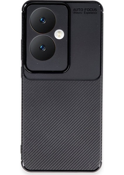 Oppo Reno 11F Kılıf Negro Karbon Fiber Desen Silikon + Ekran Koruyucu