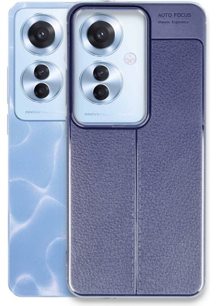 Oppo Reno 11F Kılıf Niss Deri Desen Silikon