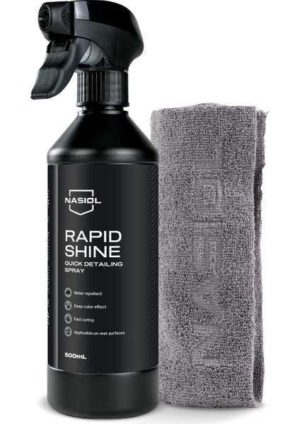 Rapidshine Araç Hızlı Nano Detay Spreyi ve Mikrofiber Detailing Bez (2Adt) Seti-Avantajlı Set