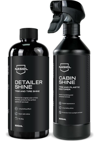 -SET 29-Cabinshine Trim ve Plastik Yenileyici ve Detailershine Lastik Parlatıcı Seti