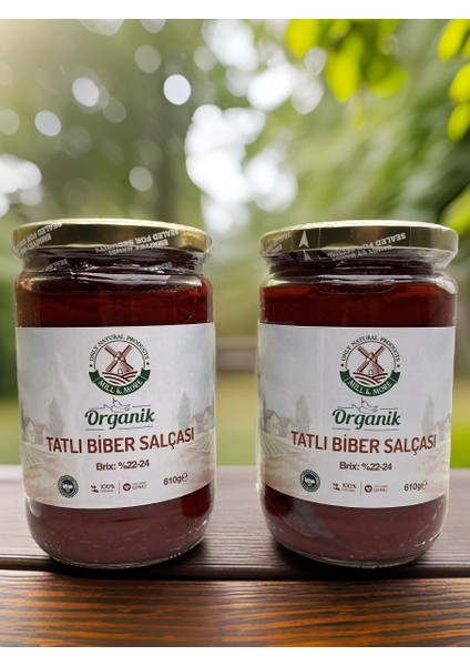 Organik Tuzsuz Tatlı Biber Salçası 2 x 610 gr fiyatları