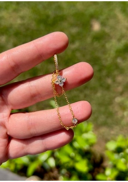 Taşlı Zincir Küpe