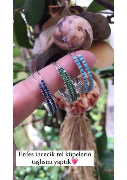 Renkli Taşlı Ithal Halka Küpe fiyatları