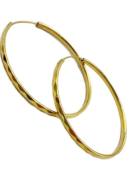 Lazer Kesimli Halka Küpe