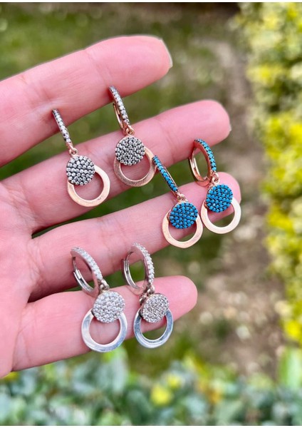 Elisa Çift Halkalı Işıltılı Küpe