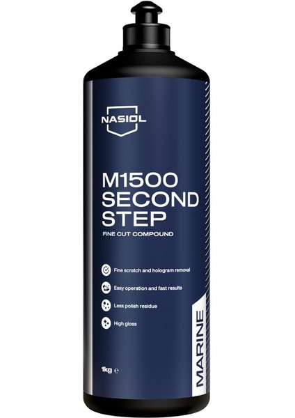 M1500 Second Step Deniz Taşıtları için İnce Çizik Giderici Pasta-Yat ve Tekne Bakımı-1kg