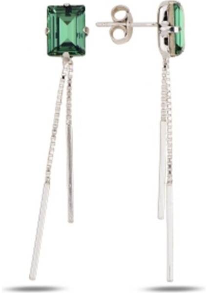 Swarovski Baget Zincir Küpe
